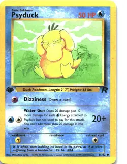 Psyduck 65/82 Common Team Rocket Pokemon 1st Edition Heavily Played - Image 1