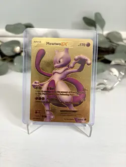 Mewto EX 98/99 Gold Fan Art Foil Pokemon Card 2012 - Image 1