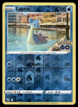Pokemon Cards Lapras 023/078 Reverse Holo Pokemon GO NM - Image 1