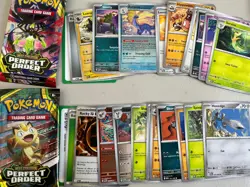 21 Pokemon Mega Evolution Perfect Order cards, booster, mint, holo - Image 1