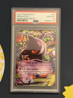 Gengar EX 34/119 PSA 10 Phantom Forces Pokemon Card Game - Image 1