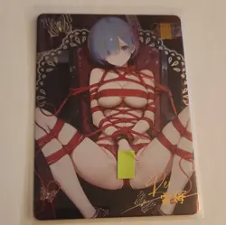 Rem Anime Waifu Trading Card - Custom Art Foil Rare SSR BIR - Image 1
