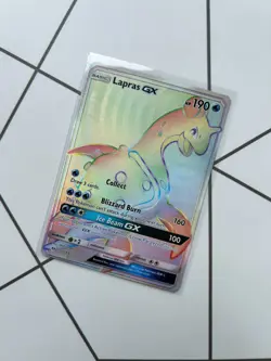 Lapras GX - Sun & Moon Base - 151/149 - Rainbow Secret Rare - Pokemon TCG - Image 1