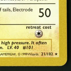 Electrode 21/102 - Error Mustard Borders - Shadowless Base Set 🏝 Pokemon WOTC - Image 5