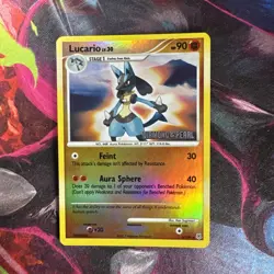 LUCARIO LV. 30 2007 POKEMON DIAMOND AND PEARL RARE HOLO STAMPED Q0915 - Image 1