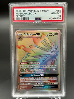 2017 Pokemon Sun & Moon F.A. Solgaleo GX 155/149 Full Art Secret PSA 10 - Image 1