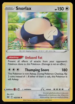 Snorlax 143/196 Holo Rare Lost Origin Pokemon Holo Near Mint - Image 1