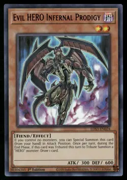 Evil HERO Infernal Prodigy LDS3-EN024 Ultra Rare Yu-Gi-Oh 1st Edition Near Mint - Image 1