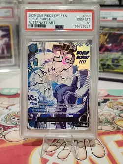 2025 ONE PIECE OP12-LEGACY OF THE MASTER ALTERNATE ART #060 BOEUF BURST PSA 10 - Image 2