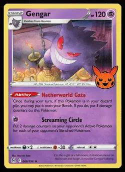 Gengar 066/196 Holo Rare Trick or Trade Pokemon Card - Image 1
