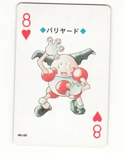 Mr Mime No. 122 8 Of Hearts 1999 Pokemon Poker Card Japanese LP - Image 1