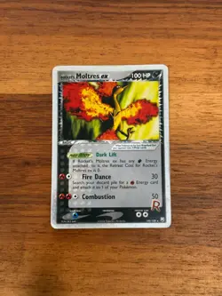 Pokemon Team Rocket Returns Rocket's Moltres EX 100/109 Holo HP - Image 1