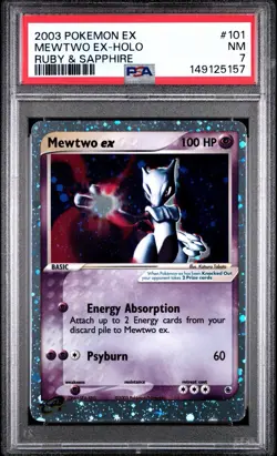 PSA 7 NM Mewtwo EX #101 EX Ruby & Sapphire 2003 Pokemon Holo Rare - Image 1