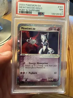 PSA 7 NM Mewtwo EX #101 EX Ruby & Sapphire 2003 Pokemon Holo Rare - Image 4