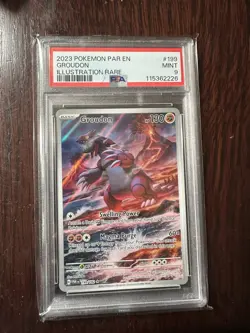 2023 Pokemon PAR EN Paradox Rift Groudon Illustration Rare #199 PSA 9 - Image 1