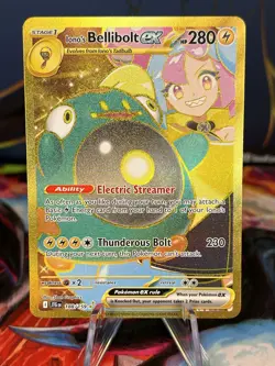 Pokemon TCG Journey Together Iono's Bellibolt EX Hyper Rare Card 188/159 NM - Image 1