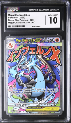 2025 Pokemon Mega Charizard X ex Black Star Promos 023 CGC GEM MINT 10 - Image 1