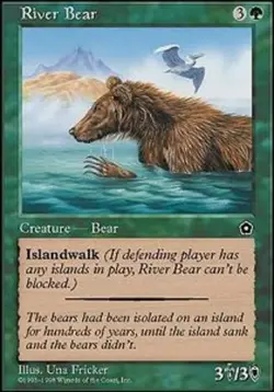 1x River Bear Heavy Play, English Portal Second Age MTG Magic - Image 1