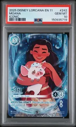 2026 DISNEY LORCANA EN 11-WINTERSPELL #242 MOANA ICONIC PSA 10 - Image 1