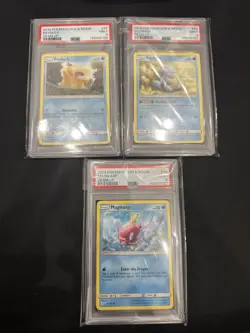 lot of 3 psa 9 Graded pokemon Cards From 2019 Team Up - Image 1