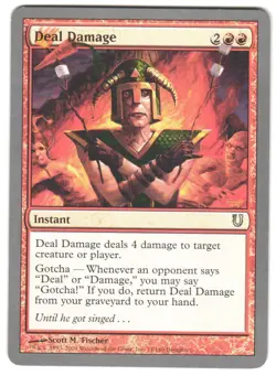 Magic_the_gathering Unhinged Deal Damage #74 2004,MTG,LP Uncommon - Image 1