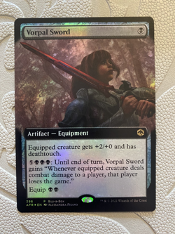 MTG Vorpal Sword Extended Art FOIL D&D Adventures in the Forgotten Realm LP - Image 1