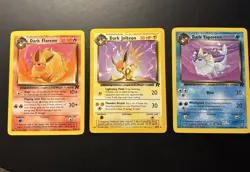 Pokemon Dark Jolteon 38/82 Dark Flareon 35/82 Dark Vaporeon 45/82 All Cards LP - Image 1