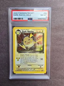 Pokemon TCG PSA 8 Dark Raichu 83/82 Holographic Rare Team Rocket - Image 1