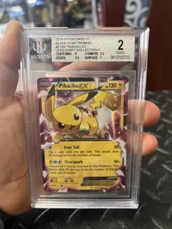 2015 Pokemon XY Black Star Promos Pikachu EX #XY84 BGS 2 Rare Nice PSA CGC Good - Image 1
