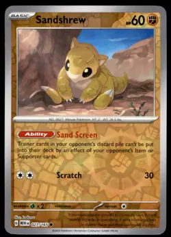 Sandshrew 027/165 Common 151 Pokemon Reverse Holo Near Mint - Image 1
