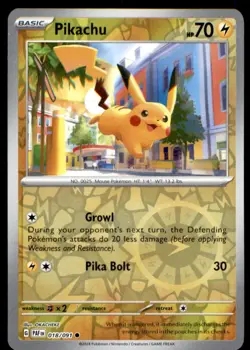 Pikachu 018/091 Common Paldean Fates Pokemon Reverse Holo Near Mint - Image 1