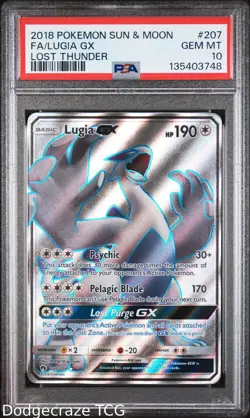 2018 Pokemon Lost Thunder Lugia Gx 207/214 PSA 10 - Image 1