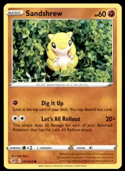 Sandshrew 131/264 Common Fusion Strike Pokemon Near Mint Yuka Morii - Image 1