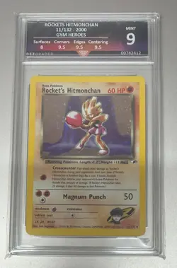 Pokemon Rocket’s Hitmonchan 11/132 Gym Heroes 2000 Holo Rare Get Graded mint 9 - Image 1