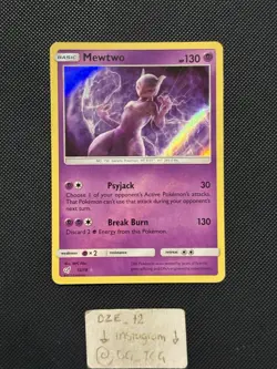 Pokemon Detective Pikachu - Mewtwo - 12/18 - Holo Rare - LP/MP - Image 1