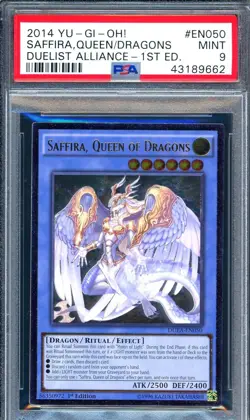 PSA 9 Yu-Gi-Oh! Saffira, Queen of Dragons DUEA - Image 1