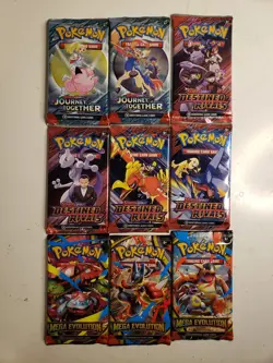 Pokemon Cards - BOOSTER PACKS [9 Pack Lot] - New Sealed - Image 1