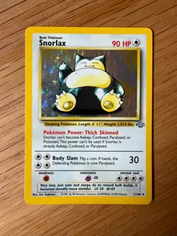 Holo Snorlax Card - Ungraded - Jungle 11/64 - Wizards WOTC 1999 - Image 1