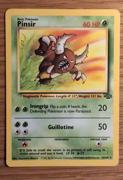 Pokemon TCG Pinsir Jungle Card 25/64 Unlimited Non-Holo, WOTC - Image 1