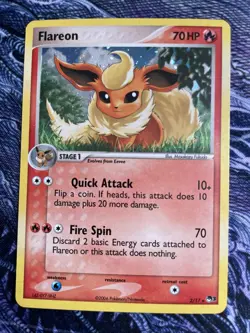 Flareon - 2/17 - Pokemon Pop Series 3 Holo Card SWIRL NM - Image 1