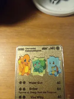 Original Starter Pokemon Metal Card, Charmander, Squirtle And Bulbasaur. In Case - Image 2
