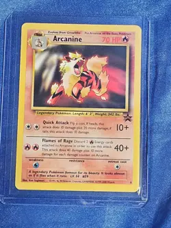 Arcanine #6 Black Star Promo Rare Vintage Pokemon Card MP - Image 1