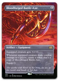 Bloodforged Battle-Axe (Borderless) #392 (NM) Double Masters 2022 2X2 Magic MTG - Image 1