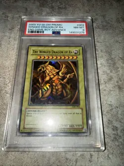 2003 Yu-Gi-Oh! Promo Winged Dragon Of Ra #003 English Game Boy Advance PSA 8 NM - Image 1