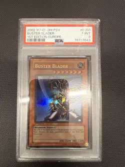 Yu-Gi-Oh Buster Blader PSV-E050 1st Edition PSA 9 Euro Print - Image 1