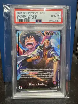 2025 One Piece Legacy Of The Master OP12 Silvers Rayleigh Alt Art PSA 10 - Image 1
