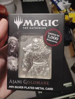 Magic The Gathering Ajani Goldmane Silver Plated Metal Card limited to 5000 No40 - Image 1