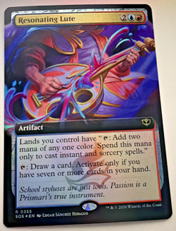 MTG Resonating Lute Foil Extended Art 0355 Secrets of Strixhaven NM - Image 1