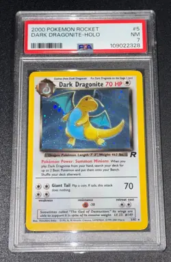 PSA 7 Dark Dragonite Holo - Ink Error - Team Rocket - 5/82 - Pokemon Card - Image 1