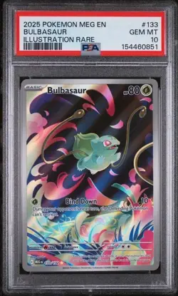 2025 POKEMON MEG EN-MEGA EVOLUTION ILLUSTRATION RARE #133 BULBASAUR PSA 10 - Image 1